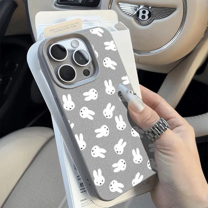 Kawaii Miffy Rabbit Phone Case Fills The Screen 16PROMAX Phone Case /15 Soft Case 14 Lychee Pattern 13 Niche 12/X