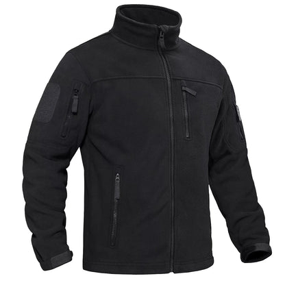 Men’s Fleece Jacket – TACVASEN Warm Windproof Full-Zip Outdoor Coat with Multiple Pockets