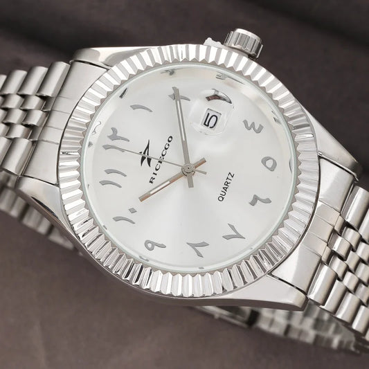 Men’s High-End Luxury Stainless Steel Quartz Watch – Classic Business & Casual Sport Wristwatch with Date Display