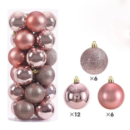 24Pcs 3/4/6CM Christmas Balls Hanging Christmas Tree Pendant Ornaments for Party Decor New Year Navidad Gifts 2026 Accessories