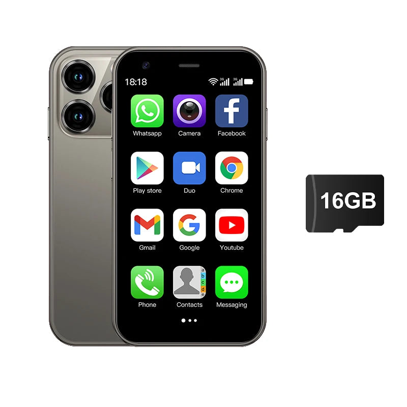 SERVO 15SE Mini Smartphone 3.0" Android 3G Dual SIM 2GB+16GB WiFi WhatsApp Small Smart Phone