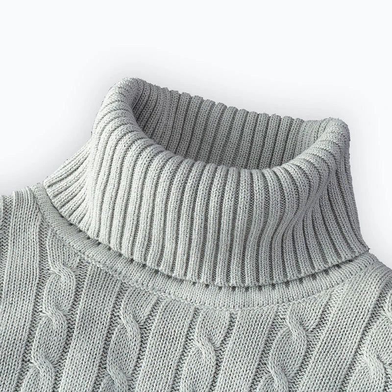 Men’s Turtleneck Knitted Sweater – Warm Woolen Rollneck Casual Jumper