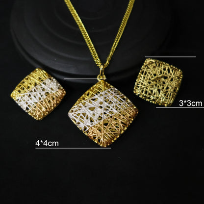 Luxury 18K Gold Plated Jewelry Set for Women – Italian Wedding Necklace, Earrings & Bracelet Bridal Gift Set