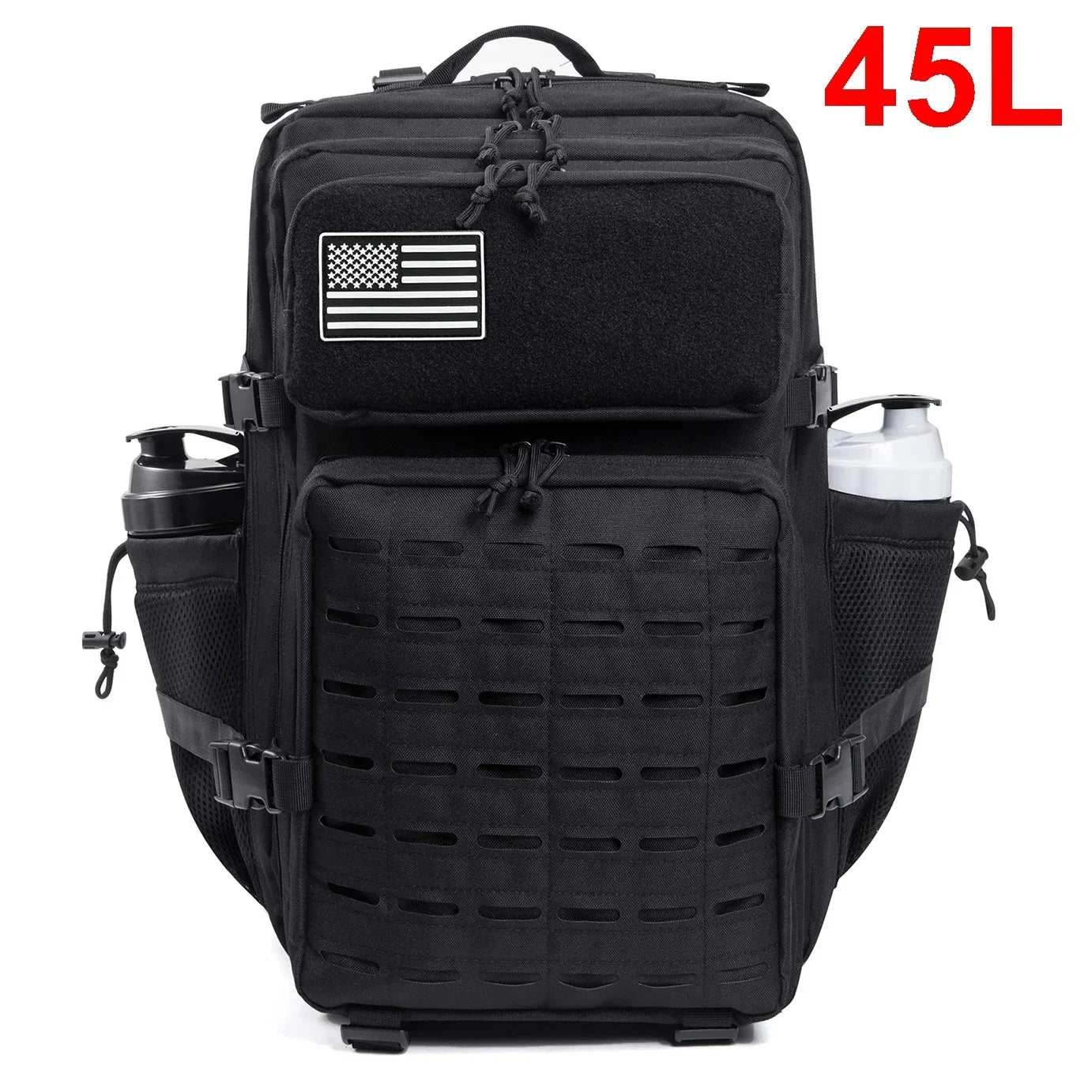 25L/45L Tactical MOLLE Backpack – Outdoor Hiking Daypack with Dual Cup Holders for Men & Women