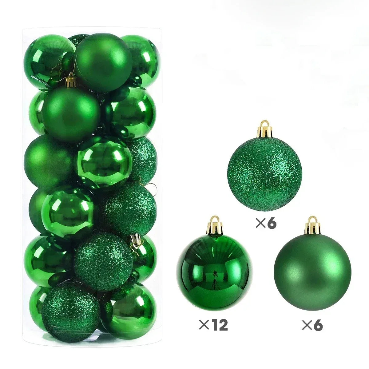 24Pcs 3/4/6CM Christmas Balls Hanging Christmas Tree Pendant Ornaments for Party Decor New Year Navidad Gifts 2026 Accessories