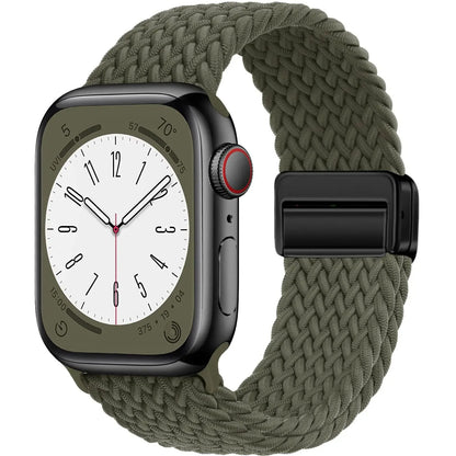 Nylon Braided Magnetic Strap for Apple Watch – Compatible with 40mm, 41mm, 44mm, 45mm, 49mm (Series SE, 3, 5–9, Ultra2)