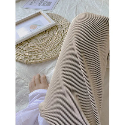 Women’s Casual Straight Pants – Elastic Waist Soft Trousers | Summer All-Match Streetwear 2025