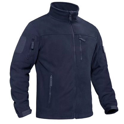 Men’s Fleece Jacket – TACVASEN Warm Windproof Full-Zip Outdoor Coat with Multiple Pockets