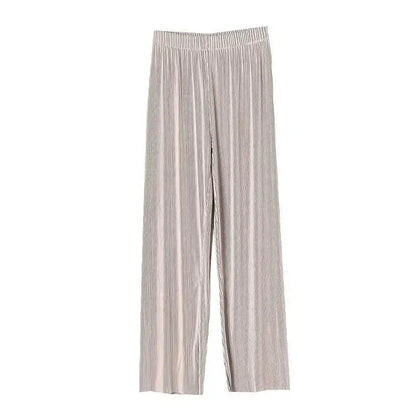 Women’s Casual Straight Pants – Elastic Waist Soft Trousers | Summer All-Match Streetwear 2025