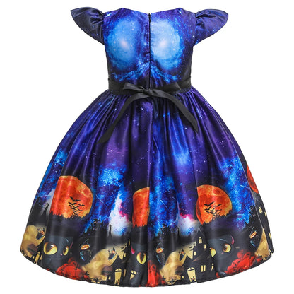 Girls’ Halloween Cosplay Costume – Pumpkin, Bat & Gothic Princess Dress for Carnival, Christmas & Birthday Parties