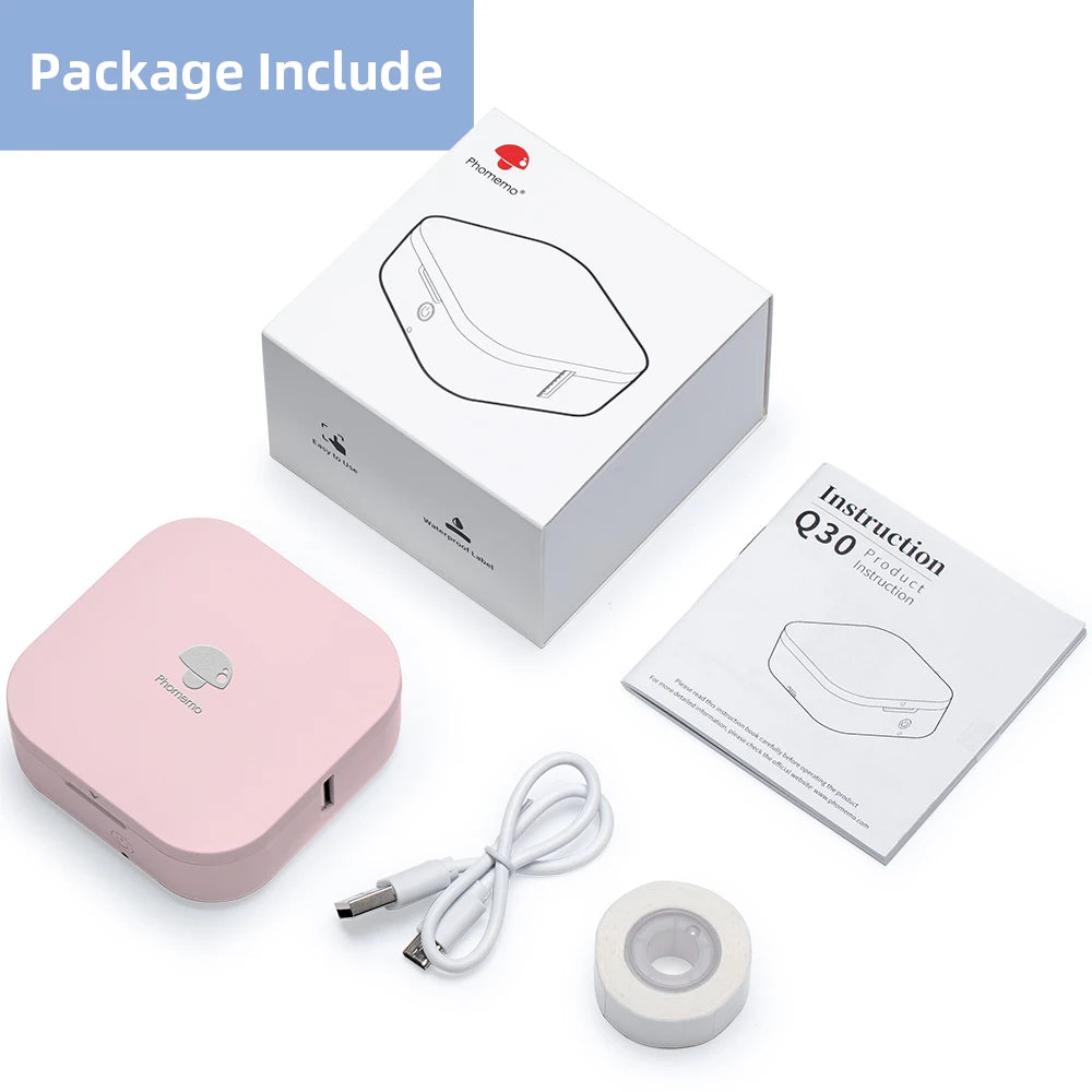 Phomemo Q30 Label Printer - Mini Portable Thermal Sticker Maker Wireless Bluetooth