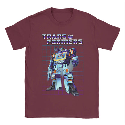 Transformers Decepticons Soundwave Men’s T-Shirt – Vintage Cotton Round Collar Short Sleeve Tee