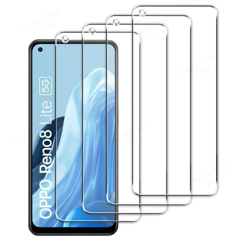 4PCS Screen Protector For OPPO Reno 8 Lite 8T 4G 7 8 Pro Plus 7 Z 6 5 Lite Tempered Glass For Find X5 X3 Lite Protection Glass