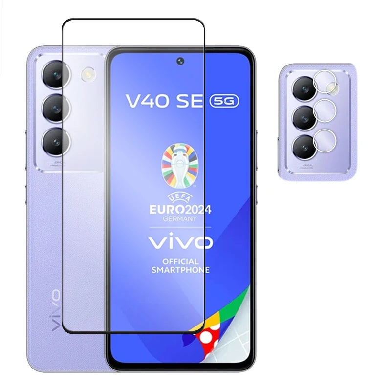 4in1 For Vivo V40 SE 5G Glass For Vivo V40 SE Tempered Glass 6.67 inch 2.5D Full Cover Screen Protector For Vivo V40 SE Film