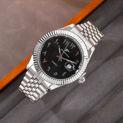 Men’s High-End Luxury Stainless Steel Quartz Watch – Classic Business & Casual Sport Wristwatch with Date Display