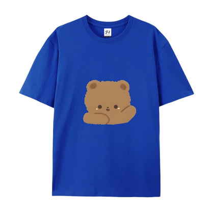 2025 New Y2K Women’s Oversized T-Shirt – Cute Bear Print Cotton Summer Top, Loose Fit Streetwear