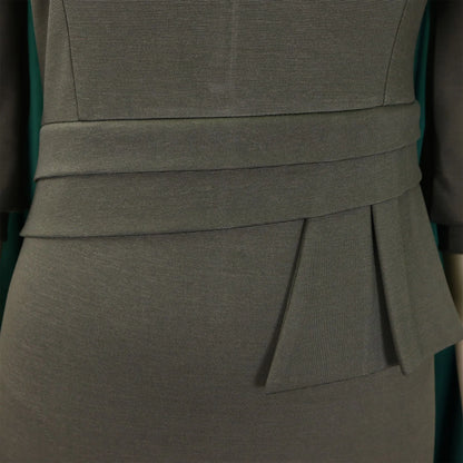 Elegant Office Dress for Women – O-Neck Half Sleeve Sheath Business Workwear Dress
