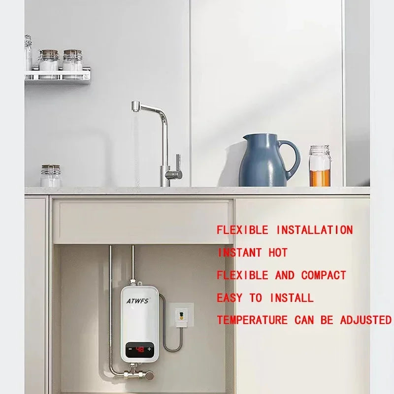 ATWFS 220V 4600W Instant Electric Water Heater for Bathroom & Kitchen Hot Water Shower