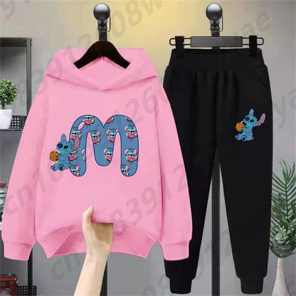 Lilo & Stitch Hoodie Set – Birthday Lucky Letters Children’s Hoodie for Girls & Boys, Harajuku Style Casual Wear