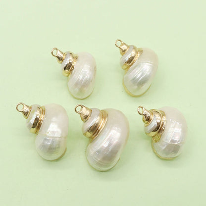 Natural Seashell Charms – Mother of Pearl Conch & Cowrie Shell Pendants for DIY Jewelry Making