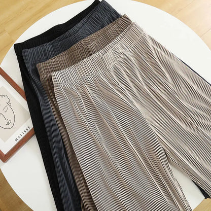 Women’s Casual Straight Pants – Elastic Waist Soft Trousers | Summer All-Match Streetwear 2025