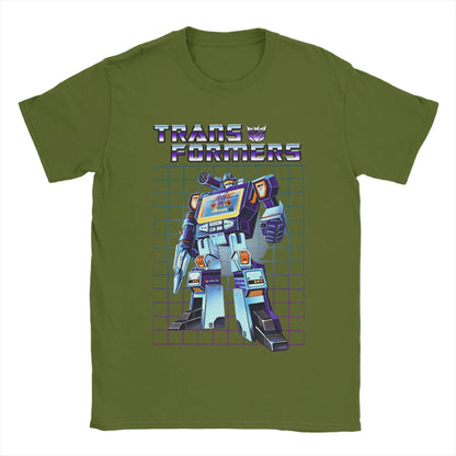 Transformers Decepticons Soundwave Men’s T-Shirt – Vintage Cotton Round Collar Short Sleeve Tee