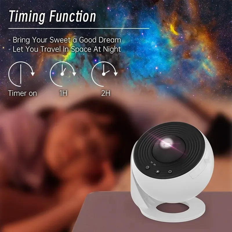 LED Galaxy Projector - Starry Night Light for Kids Room | 360° Rotating Star Projector Lamp