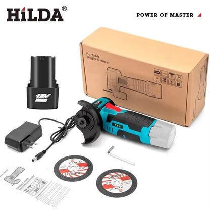 HiLDA 12V Mini Electric Angle Grinder 3-Inch Cordless Cutting & Polishing MachineElectric Angle Grinder
