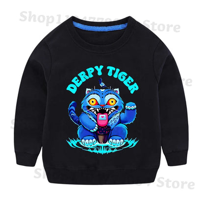 K-pop Demon Hunters Round-Neck Sweatshirt – Cute Anime Cartoon Hoodie for Children, Boys & Girls, Spring & Autumn Sport Fashion