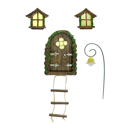 Mini Fairy Tale Door Garden Set – Outdoor Decorative Pendants & Statue Stake for Patio or Yard Decor