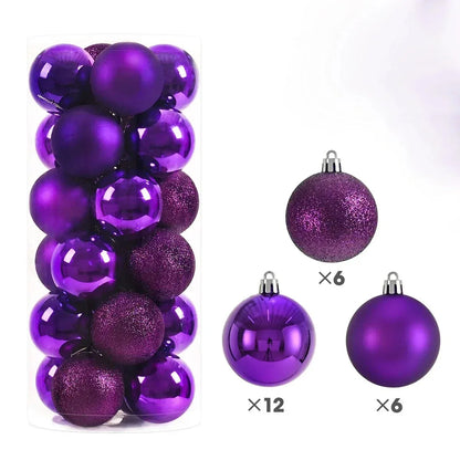24Pcs 3/4/6CM Christmas Balls Hanging Christmas Tree Pendant Ornaments for Party Decor New Year Navidad Gifts 2026 Accessories