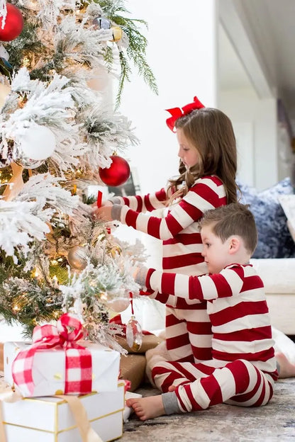 2025 Striped Family Christmas Pajama Set – Matching Mom, Dad, Kids & Baby Sleepwear