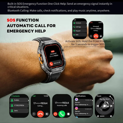 2025 GPS Smart Watch for Men – 1.96” HD AMOLED Display, Compass, Bluetooth Call & 5ATM Waterproof Sport Smartwatch (Android/iOS)