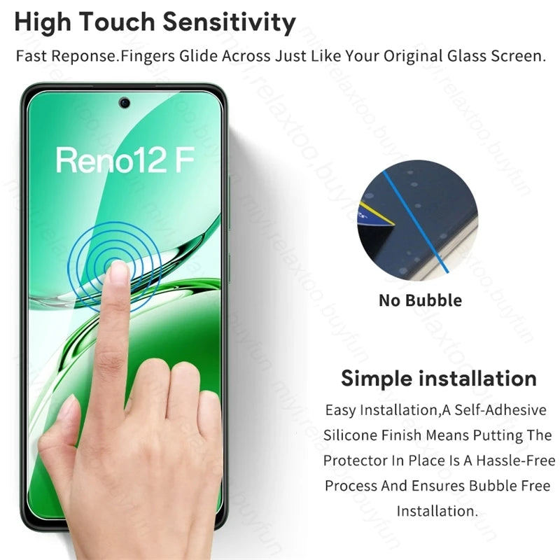 Reno12F 4/5G Glass 4To1 Tempered Glass Screen Protectors for Oppo Reno12 F 4G 5G Protective Glass on Opo Reno 12F 12 F S FS F12