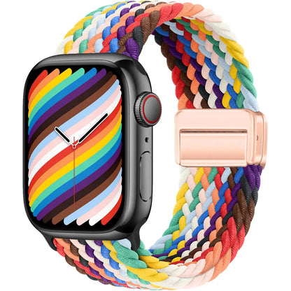 Nylon Braided Magnetic Strap for Apple Watch – Compatible with 40mm, 41mm, 44mm, 45mm, 49mm (Series SE, 3, 5–9, Ultra2)