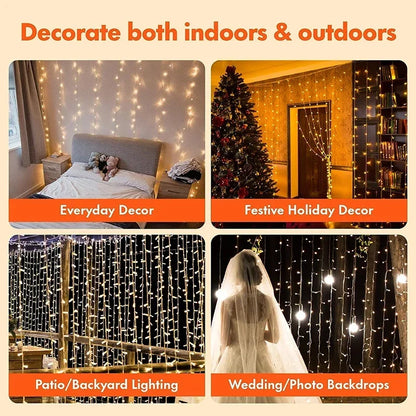 Curtain Garland Led String Lights Festival Christmas Decoration 8 Mode Usb Holiday Light For Bedroom Home Outdoor