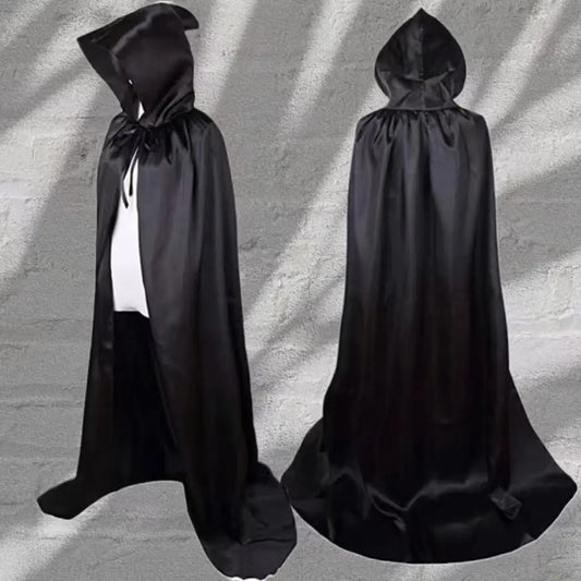 Adult Halloween Cloak Costume – Death Cloak, Vampire Cape & Wizard Robe with Hat for Party or Stage Performance