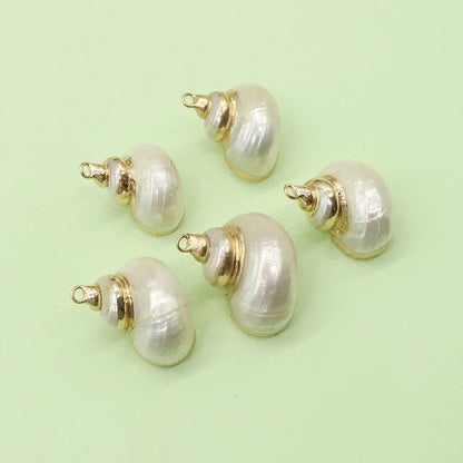 Natural Seashell Charms – Mother of Pearl Conch & Cowrie Shell Pendants for DIY Jewelry Making