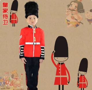 Kids British Royal Guard & American Soldier Cosplay Costume – Boys Halloween Party & Performance Uniform