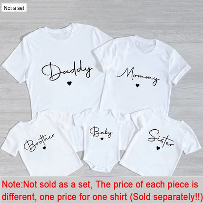 Family Matching Outfits – Daddy, Mommy, Sister, Brother & Baby Summer T-Shirt Set | Casual Short Sleeve Matching Family LookFamily Matching Outfits