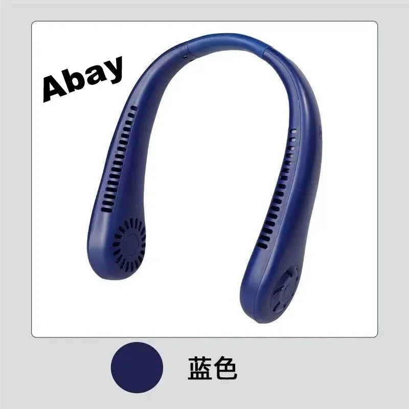 Hanging Neck Fan Convenient Small Fan Can Be Freely Adjusted Mini Small USB Charging Leafless Large Wind Hanging Neck Outdoors