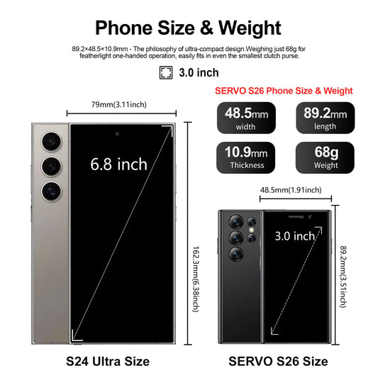 SERVO Mini Smartphone Android 9.0 3G Dual SIM 2GB+16GB 3-Inch HD Display 5MP Camera