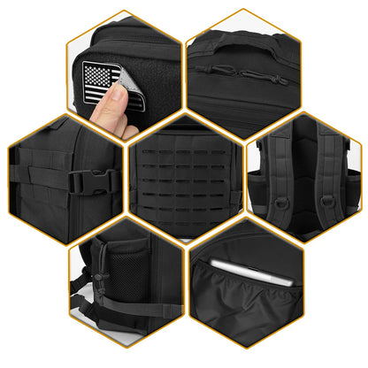 25L Tactical MOLLE Backpack – Outdoor Hiking & Fitness Survival Bag with Dual Cup Holders