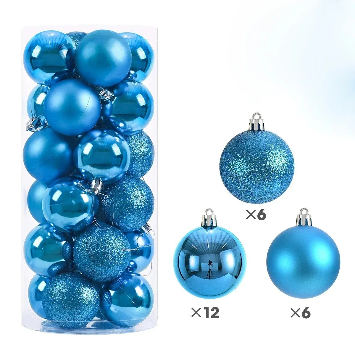 24Pcs 3/4/6CM Christmas Balls Hanging Christmas Tree Pendant Ornaments for Party Decor New Year Navidad Gifts 2026 Accessories