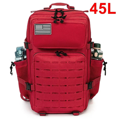 25L/45L Tactical MOLLE Backpack – Outdoor Hiking Daypack with Dual Cup Holders for Men & Women