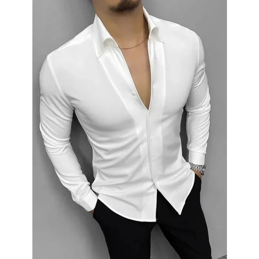 Men’s 4-Color Long Sleeve Polo Shirt – Casual Breathable Lapel T-Shirt for Everyday Wear