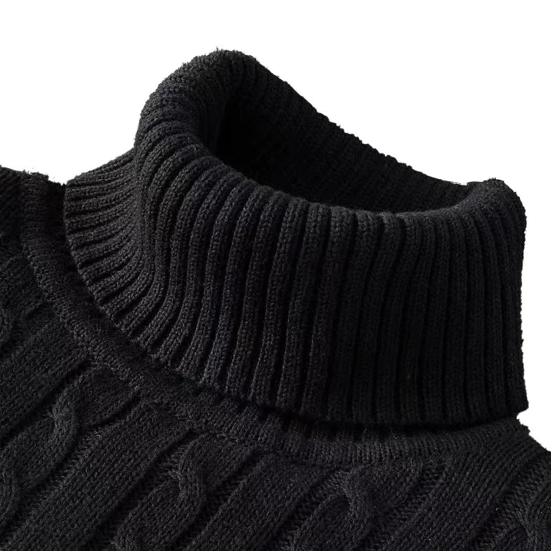 Men’s Turtleneck Knitted Sweater – Warm Woolen Rollneck Casual Jumper