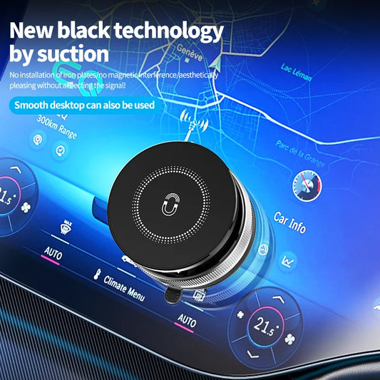 Magnetic Phone Holder for Car - Upgraded 360° Vacuum Magnetic Phone Holder for Your Car/Gym/Mirror Mount for iPhone & Android