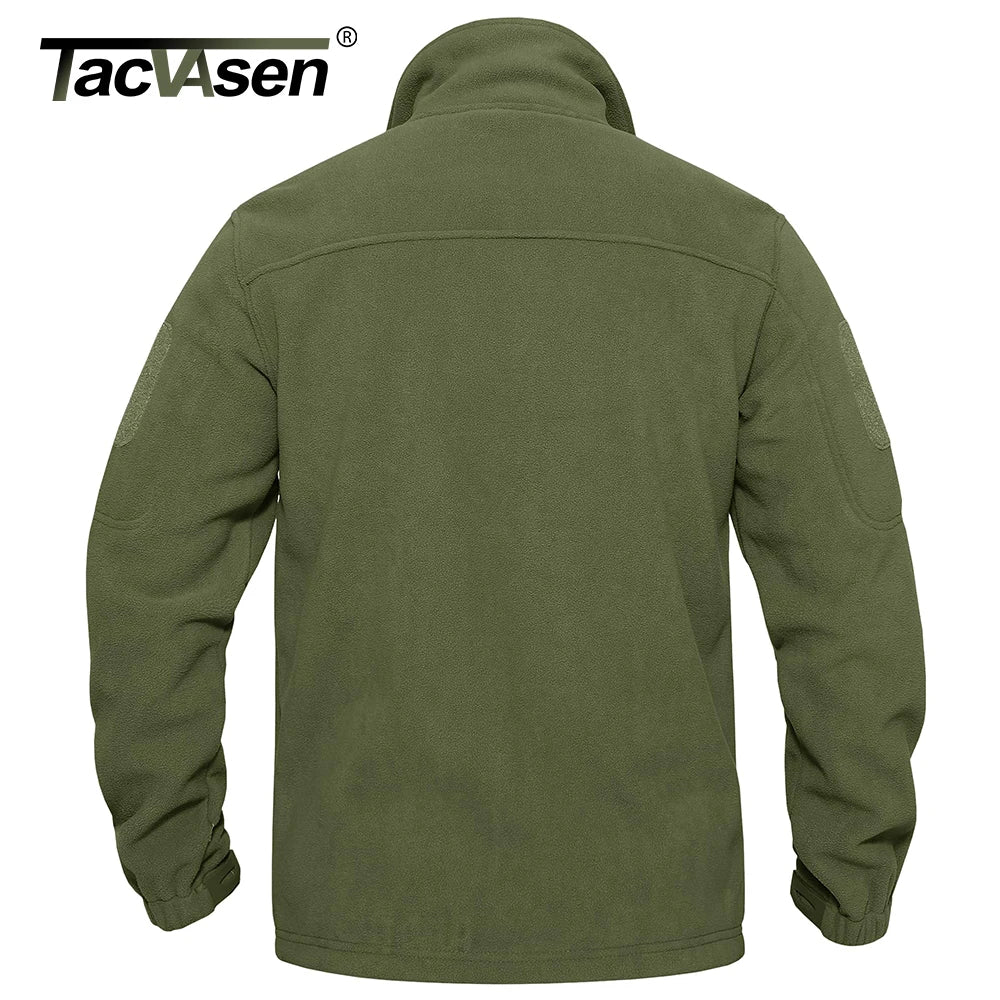 Men’s Fleece Jacket – TACVASEN Warm Windproof Full-Zip Outdoor Coat with Multiple Pockets