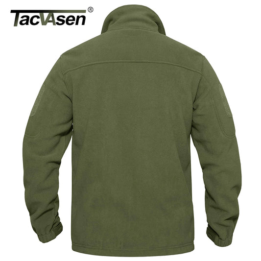 Men’s Fleece Jacket – TACVASEN Warm Windproof Full-Zip Outdoor Coat with Multiple Pockets